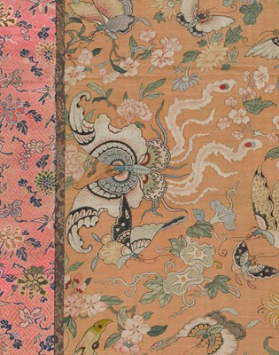 Lot 313 - A LARGE KESI ‘100 BUTTERFLIES’ SILK PANEL, QING DYNASTY