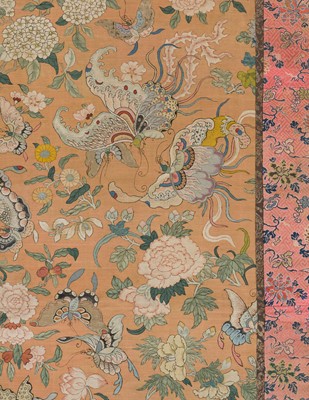 Lot 313 - A LARGE KESI ‘100 BUTTERFLIES’ SILK PANEL, QING DYNASTY