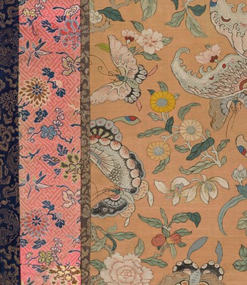 Lot 313 - A LARGE KESI ‘100 BUTTERFLIES’ SILK PANEL, QING DYNASTY