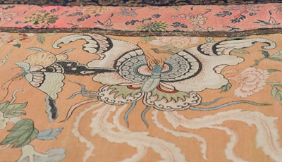 Lot 313 - A LARGE KESI ‘100 BUTTERFLIES’ SILK PANEL, QING DYNASTY