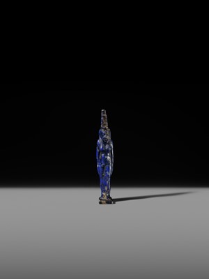Lot 59 - A RARE LAPIS LAZULI FIGURE OF ISIS, LATE PERIOD, 664-332 BC