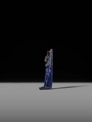 Lot 59 - A RARE LAPIS LAZULI FIGURE OF ISIS, LATE PERIOD, 664-332 BC