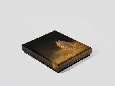 Lot 233 - SUIGETSU: A FINE ‘ANCIENT SPRING OF THE NEW YEAR’ LACQUER SUZURIBAKO (WRITING BOX)