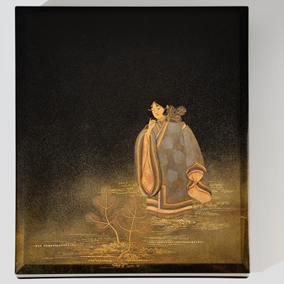 Lot 233 - SUIGETSU: A FINE ‘ANCIENT SPRING OF THE NEW YEAR’ LACQUER SUZURIBAKO (WRITING BOX)