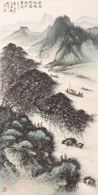 Lot 846 - ‘BOATS ON WATERSIDE’, STYLE OF LI XIONGCAI (1910-2001)