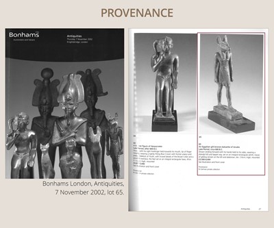 Lot 4 - A FINE AND RARE GILT-BRONZE FIGURE OF ANUBIS, LATE PERIOD