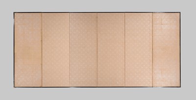 A PAIR OF FINE KANO SCHOOL SIX-PANEL BYOBU (FOLDING SCREENS) DEPICTING BIRDS IN A LANDSCAPE