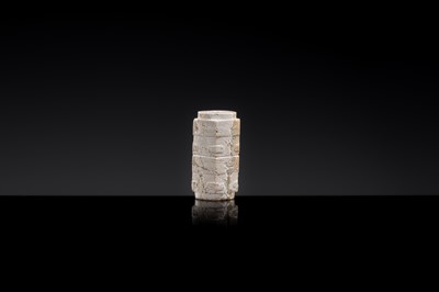 Lot 18 - A CONG SHAPE JADE BEAD, LIANGZHU CULTURE, 3400–2250 BC