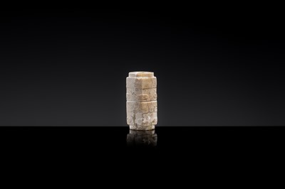 Lot 18 - A CONG SHAPE JADE BEAD, LIANGZHU CULTURE, 3400–2250 BC