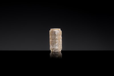 Lot 18 - A CONG SHAPE JADE BEAD, LIANGZHU CULTURE, 3400–2250 BC