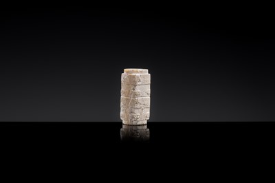 Lot 18 - A CONG SHAPE JADE BEAD, LIANGZHU CULTURE, 3400–2250 BC