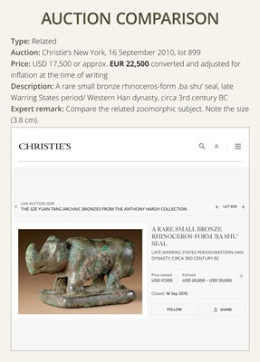 TWO FIGURATIVE BRONZE SEALS, WESTERN HAN TO WESTERN JIN DYNASTY