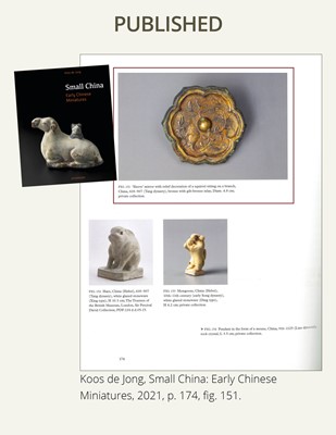 A GILT METAL-SHEET INLAID SILVER ‘SLEEVE’ MIRROR WITH A SQUIRREL, TANG DYNASTY