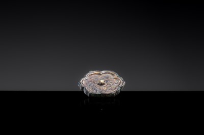 A GILT METAL-SHEET INLAID SILVER ‘SLEEVE’ MIRROR WITH A SQUIRREL, TANG DYNASTY