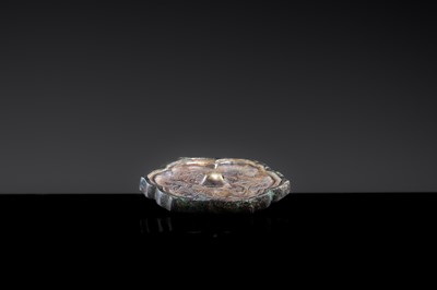 A GILT METAL-SHEET INLAID SILVER ‘SLEEVE’ MIRROR WITH A SQUIRREL, TANG DYNASTY