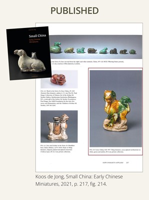 Lot 44 - A SANCAI-GLAZED POTTERY FIGURE OF A LION, TANG DYNASTY