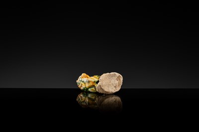 Lot 44 - A SANCAI-GLAZED POTTERY FIGURE OF A LION, TANG DYNASTY