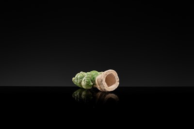 A GREEN-GLAZED POTTERY FIGURE OF A WESTERN DWARF, TANG DYNASTY