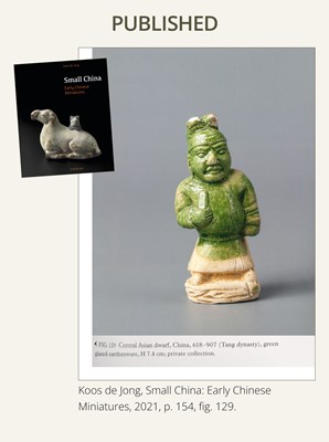 A GREEN-GLAZED POTTERY FIGURE OF A WESTERN DWARF, TANG DYNASTY