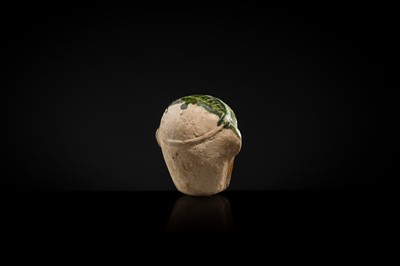 Lot 46 - A ‘MONKEY’S HEAD’ SANCAI GLAZED EARTHENWARE FIGURE, TANG DYNASTY