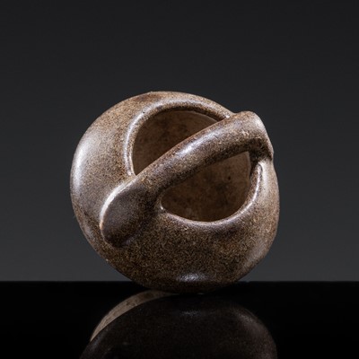Lot 33 - A MINIATURE BROWN-GLAZED POTTERY BASKET, TANG DYNASTY