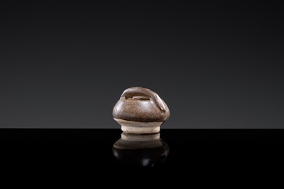 A MINIATURE BROWN-GLAZED POTTERY BASKET, TANG DYNASTY