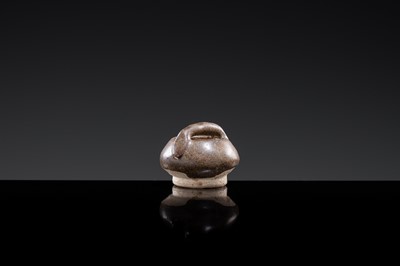 A MINIATURE BROWN-GLAZED POTTERY BASKET, TANG DYNASTY