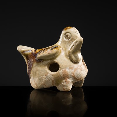 Lot 45 - A CHANGSHA STONEWARE ‘BIRD’ WHISTLE, TANG DYNASTY