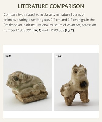 Lot 61 - A CHARMING DINGYAO STONEWARE FIGURE OF A MONGOOSE, EARLY SONG DYNASTY