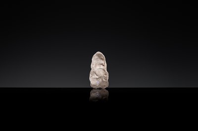 Lot 85 - A SMALL WHITE GLAZED DINGYAO FIGURE OF A BOY CARRYING A TODDLER, NORTHERN SONG DYNASTY