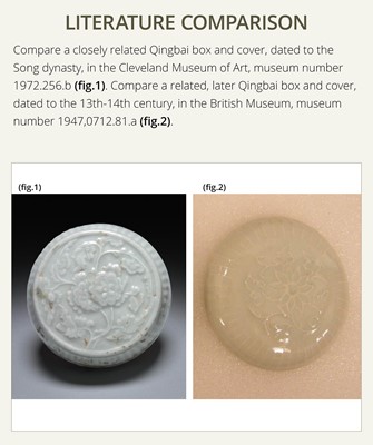 Lot 53 - A PORCELAIN ‘LOTUS’ BOX AND COVER, LIAO OR SONG DYNASTY