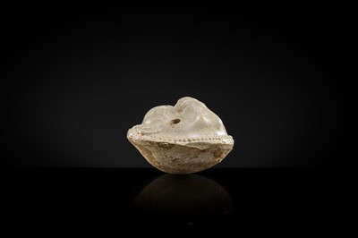 Lot 48 - A GLAZED POTTERY WHISTLE IN THE FORM OF A MONKEY’S HEAD, FIVE DYNASTIES PERIOD