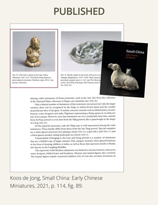 A YAOZHOU STONEWARE FIGURE OF A GIRL WITH A MELON, NORTHERN SONG DYNASTY