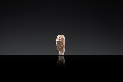 Lot 51 - A GLAZED POTTERY WHISTLE IN THE FORM OF THE HEAD OF A FOREIGNER, LATE TANG DYNASTY