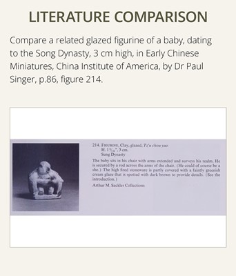 A GLAZED POTTERY FIGURE OF A TODDLER, NORTHERN SONG DYNASTY