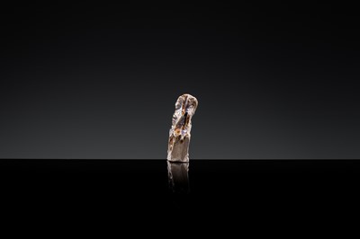 A GLAZED POTTERY WHISTLE IN THE FORM OF A MAN ON HORSEBACK, SONG TO YUAN DYNASTY