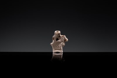 A GLAZED POTTERY WHISTLE IN THE FORM OF A MAN ON HORSEBACK, SONG TO YUAN DYNASTY