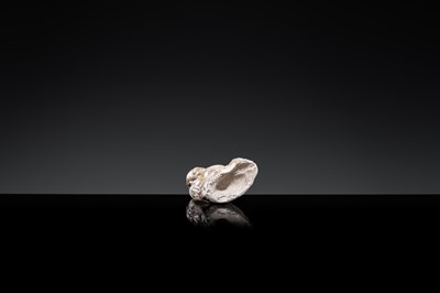 A BROWN-GLAZED POTTERY WHISTLE IN THE FORM OF A PROTECTIVE GOD, JIN DYNASTY