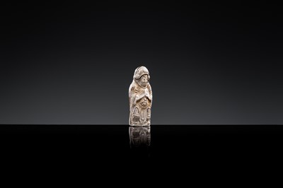 A BROWN GLAZED ‘HEAVENLY GUARDIAN’ STONEWARE WHISTLE, JIN DYNASTY