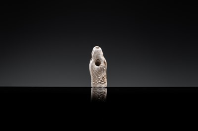 A BROWN GLAZED ‘HEAVENLY GUARDIAN’ STONEWARE WHISTLE, JIN DYNASTY