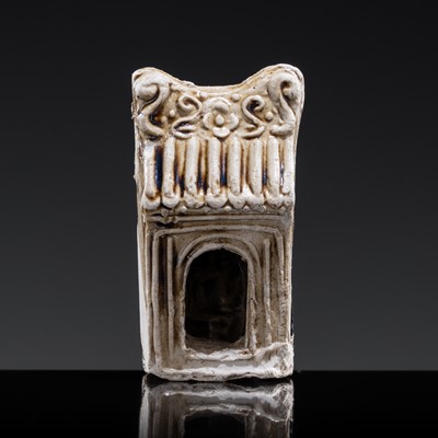 Lot 97 - A MINIATURE BROWN-GLAZED STONEWARE SHRINE HOUSING BUDDHA, NORTHERN SONG-JIN DYNASTY