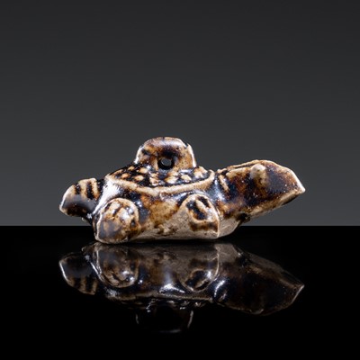 Lot 105 - A BROWN-GLAZED POTTERY FIGURE OF A TURTLE, JIN DYNASTY