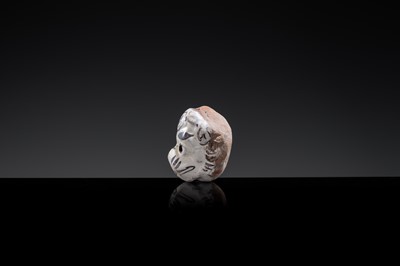 A CIZHOU SLIP PAINTED ‘TIGER MASK’ WHISTLE, JIN-YUAN DYNASTY