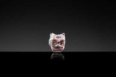 A CIZHOU SLIP PAINTED ‘THEATRE MASK’ WHISTLE, JIN-YUAN DYNASTY