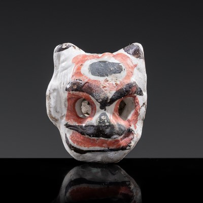 Lot 120 - A CIZHOU SLIP PAINTED ‘THEATRE MASK’ WHISTLE, JIN-YUAN DYNASTY