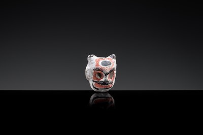 A CIZHOU SLIP PAINTED ‘THEATRE MASK’ WHISTLE, JIN-YUAN DYNASTY