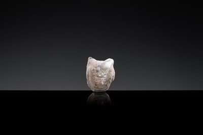 A CIZHOU SLIP PAINTED ‘THEATRE MASK’ WHISTLE, JIN-YUAN DYNASTY