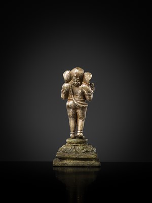 Lot 265 - A SILVER AND COPPER-ALLOY FIGURE OF GANESHA, CENTRAL JAVA, INDONESIA, 13TH CENTURY
