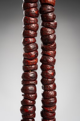 Lot 754 - A TRADITIONAL TIBETAN RUDRAKSHA MALA