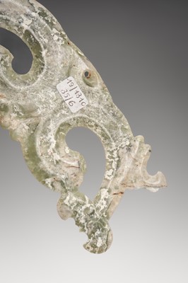 Lot 920 - A JADE CLOUD MASK AND BI DISK, HONGSHAN CULTURE OR LATER
